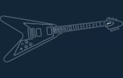 Uçan Gitarlar V.dxf DXF çizimi