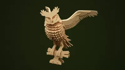 Baykuş 3D Puzzle Ücretsiz Vektör CDR çizimi