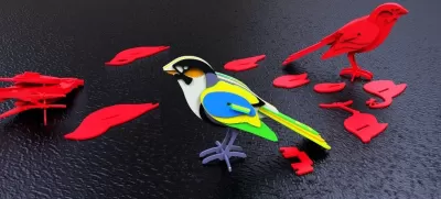 Kuş 3D Puzzle Ücretsiz Vektör CDR çizimi