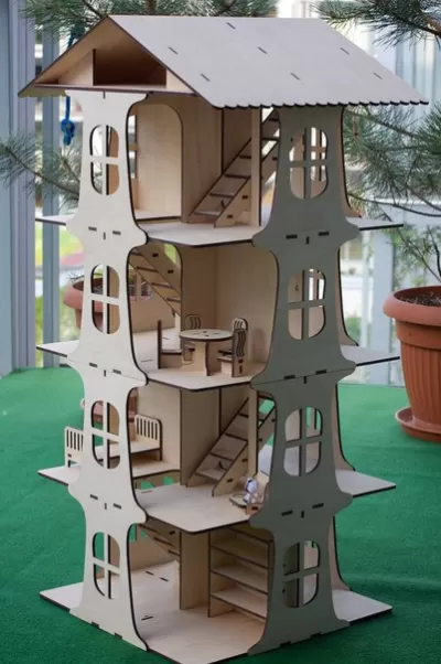 Ev 5 Katlı 3D Puzzle Ücretsiz Vektör CDR çizimi