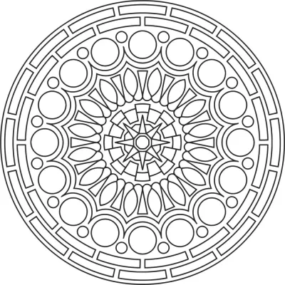 Mandala Yuvarlak Ücretsiz Vektör CDR çizimi