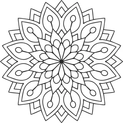 Mandala Çiçek Ücretsiz Vektör CDR çizimi