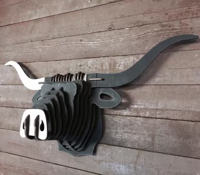Buffalo Başı 3D Puzzle Ücretsiz Vektör CDR çizimi