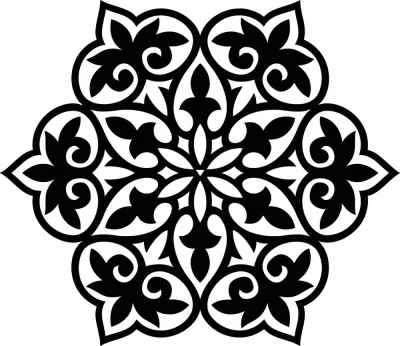 Çiçekli Geometrik Desen Ücretsiz Vektör CDR çizimi