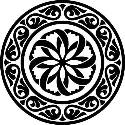 Yuvarlak Şablon Motifi Ücretsiz Vektör Tasarımı CDR çizimi