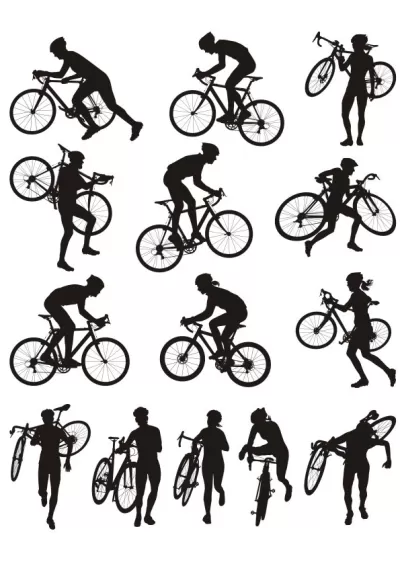 Cyclocross yarışı vektör silueti Ücretsiz Vektör CDR çizimi