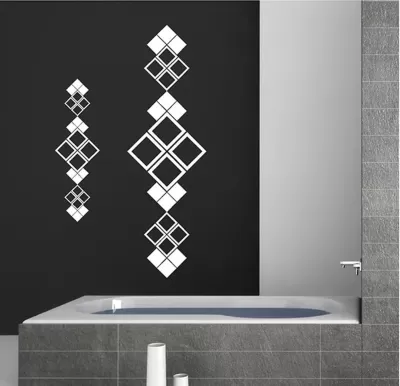 Lazer Kesim Banyo Duvar Etiketleri Süs Duşakabin Etiketleri AI çizimi