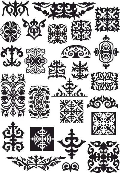 Kazak Ornament Vektörleri Ücretsiz Vektör CDR çizimi