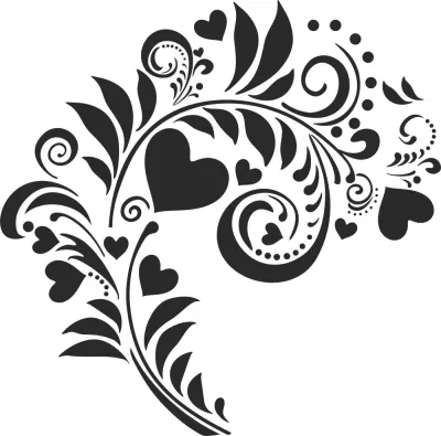 Vintage Kalp Desen Ücretsiz Vektör CDR çizimi