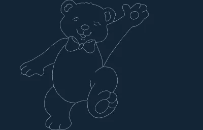 Dans eden Ted dxf dosyası DXF çizimi