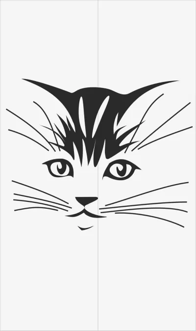 Cam için Kedi Çıkartması Vektörü Ücretsiz Vektör CDR çizimi