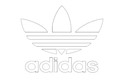 Adidas Logosu dxf Dosyası DXF çizimi