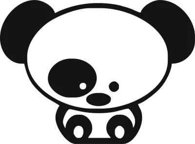 Panda Araba Etiketi Vektörü Ücretsiz Vektör CDR çizimi