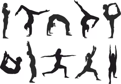Yoga silüeti vektörü Ücretsiz Vektör CDR çizimi