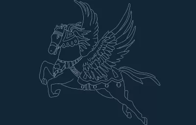 Pegasus dxf dosyası DXF çizimi
