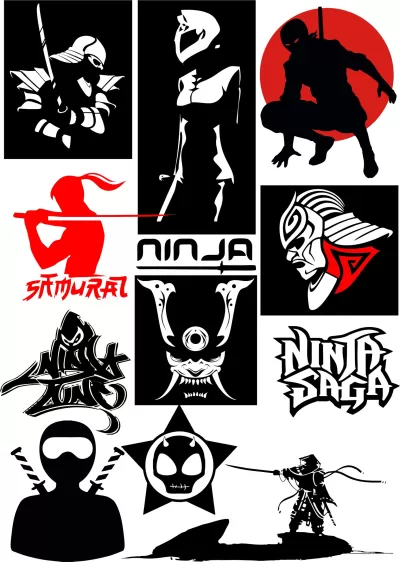 Ninja Vektör Sanat Paketi Ücretsiz Vektör CDR çizimi