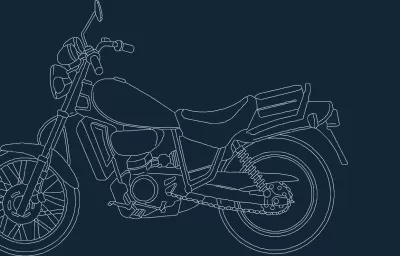Motosiklet eski dxf dosyası DXF çizimi