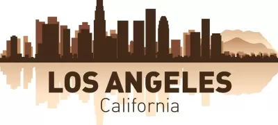 Los Angeles Şehir Silüeti Vektör Seti Ücretsiz Vektör CDR çizimi