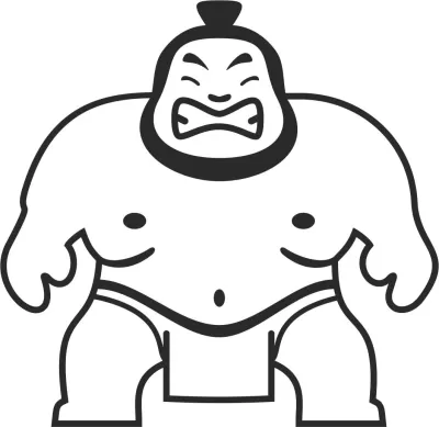 Sumo Güreşçisi Etiketi Vektörü Ücretsiz Vektör CDR çizimi