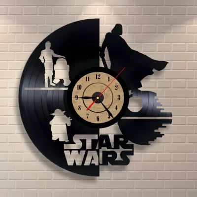Vinil Plak Saat Star Wars Duvar Dekoru Ücretsiz Vektör CDR çizimi
