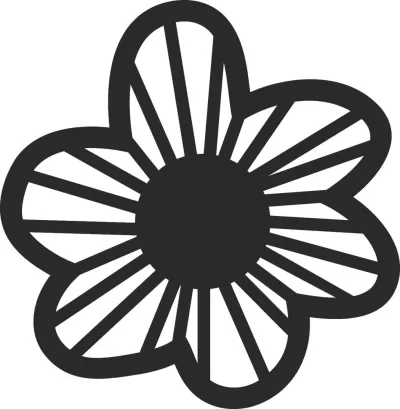 Çiçek Vektör Süsü dxf Dosyası DXF çizimi