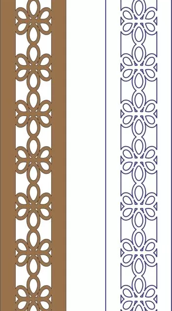 Çiçek dekoratif çerçeve deseni dxf Dosyası DXF çizimi