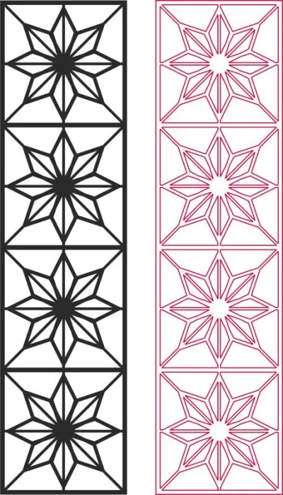 Yıldız Deseni Vektör dxf Dosyası DXF çizimi
