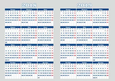 2018-2019 Takvim Vektör Çizimi Ücretsiz Vektör CDR çizimi