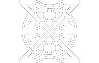 Celtic Knot Yuvarlak İç Kare dxf dosyası DXF çizimi