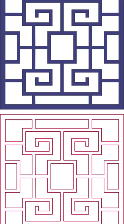 Dekoratif Kafes Deseni dxf Dosyası DXF çizimi