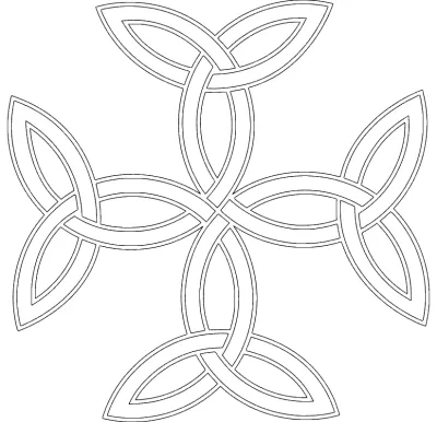 Celtic Triquetra Haçı dxf dosyası DXF çizimi