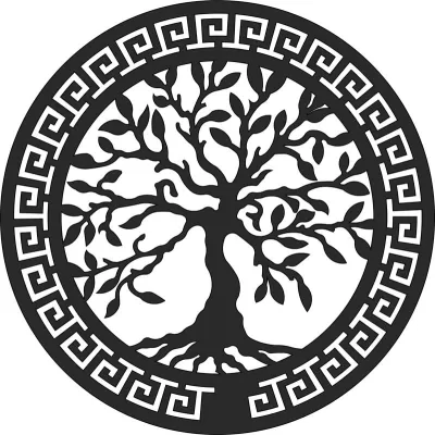 Zeytin Ağacı Lazer Kesim Duvar Sanatı Ücretsiz Vektör EPS çizimi