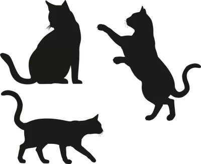 Kedi Silueti Vektörleri Ücretsiz Vektör CDR çizimi