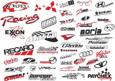 Araba Sticker Logo Vektör Seti Ücretsiz Vektör CDR çizimi