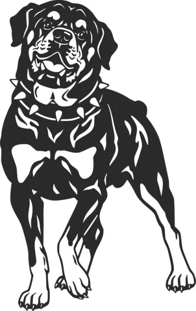 Rottweiler Köpek Irkı vektörel çizim dxf Dosyası DXF çizimi