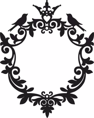 Yuvarlak Monogram Yaprak Desenleri Ücretsiz Vektör CDR çizimi