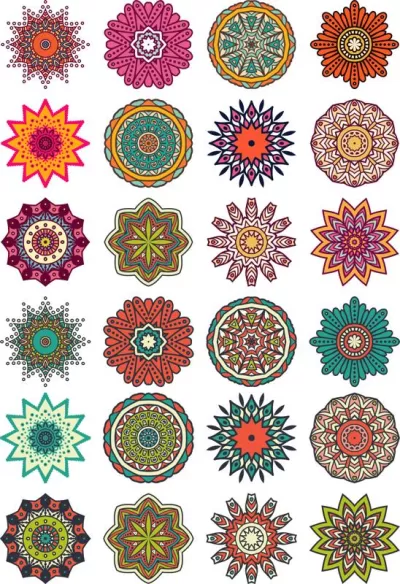 Mandala Çiçeği Motifi Ücretsiz Vektör CDR çizimi