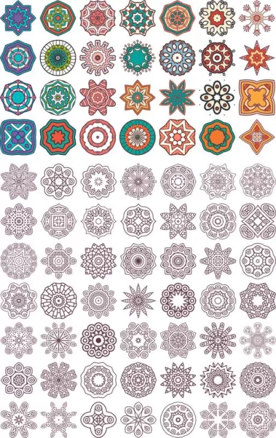 Mandala ile süslenmiş güzel kart ücretsiz vektör CDR çizimi
