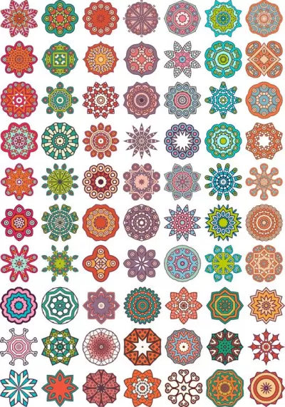 Süs, renkli vektör mandala Ücretsiz Vektör CDR çizimi