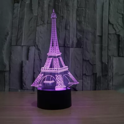 Eyfel Kulesi Dekor 3D LED Gece Lambası Ücretsiz Vektör CDR çizimi
