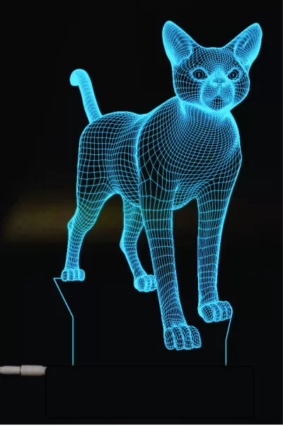 Kedi 3D Lamba Vektör Modeli Ücretsiz Vektör CDR çizimi