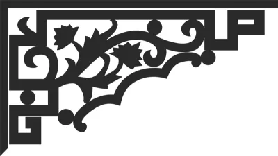 Dekoratif çiçek köşe DXF dosyası DXF çizimi