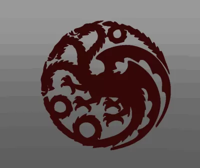 Game of Thrones Targaryen logosu stl dosyası STL çizimi