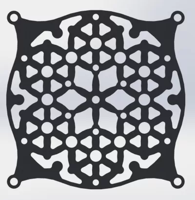 Izgara fanı 120mm çiçekli 2 adet stl dosyası STL çizimi