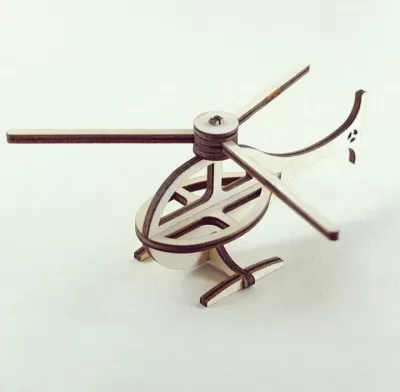 Helikopter 3D Puzzle Model Oyuncak Ücretsiz Vektör CDR çizimi