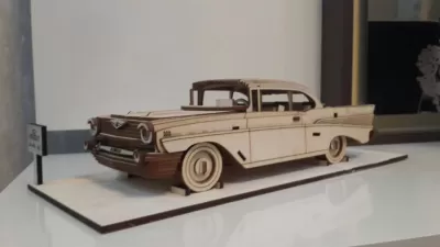 Chevrolet Bel Air 1957 lazer kesim CNC için Vektör dosyası Ücretsiz Vektör CDR çizimi