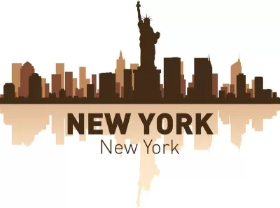 New York Silüeti Vektörel Çizim Ücretsiz Vektör CDR çizimi