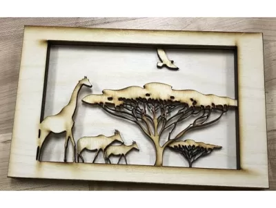 Afrika Tünel Kitap Lazer Kesim DXF Dosyası DXF çizimi