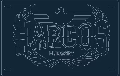 Harcos Plaka DXF dosyası DXF çizimi