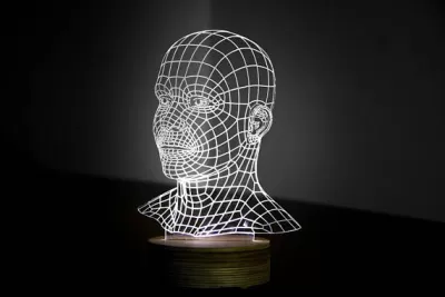 3D illüzyon akrilik lamba ücretsiz vektör CDR çizimi